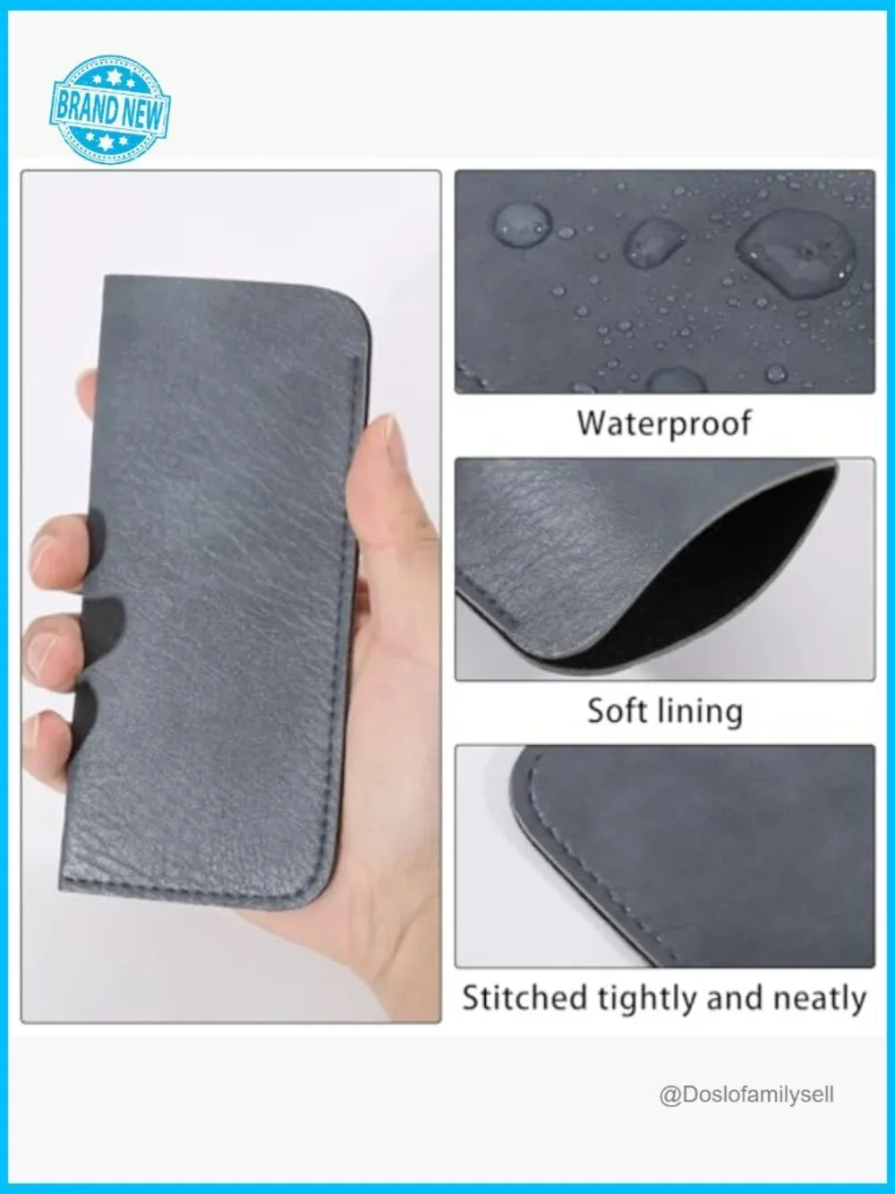 Soft PU Leather Glasses Case Set Classic Minimal Travel Essential Eyewear Pouch